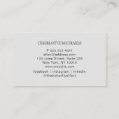 ミニマル手書き、灰色の名刺 名刺 (裏面)
