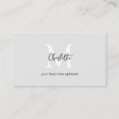 ミニマル手書き、灰色の名刺 名刺 (正面)