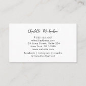 ミニマル手書き、黒の名刺 名刺 (裏面)