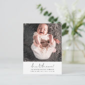 ミニマル手書きHi there新生児写真 ポストカード (スタンド正面)