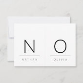 ミニマル披露宴ゲストのプロファイルカード2 in 1 案内状 (正面)