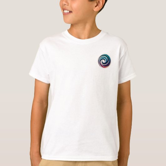 ミニマル抽象色螺旋円デザイン Tシャツ (正面)