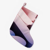 ミニマル抽象芸術のモックアップの背景青とピンク スモールクリスマスストッキング (正面 (吊り時))