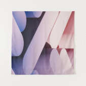 ミニマル抽象芸術のモックアップの背景青とピンク タペストリー (正面(横))