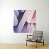 ミニマル抽象芸術のモックアップの背景青とピンク タペストリー (インサイチュ(横))