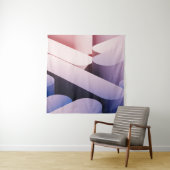 ミニマル抽象芸術のモックアップの背景青とピンク タペストリー (インサイチュ)