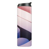 ミニマル抽象芸術のモックアップの背景青とピンク タンブラー (回転左)