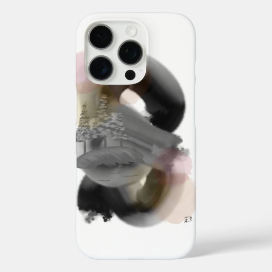 ミニマル抽象芸術アートiPhone 16 Pro電話ケース Case-Mate iPhoneケース (裏面)