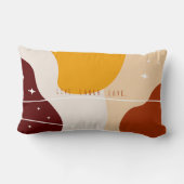 ミニマル抽象芸術イエローオレンジ ランバークッション (裏面)