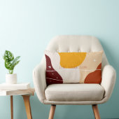 ミニマル抽象芸術イエローオレンジ ランバークッション (椅子)