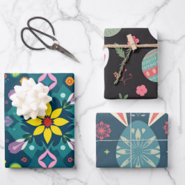 ミニマル抽象芸術イースターエッグラップ ラッピングペーパーシート