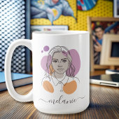 ミニマル抽象芸術カスタムポートレート コーヒーマグカップ