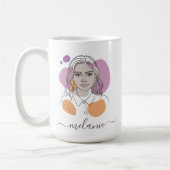 ミニマル抽象芸術カスタムポートレート コーヒーマグカップ (左)