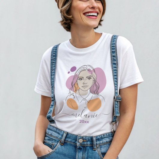 ミニマル抽象芸術カスタムポートレート Tシャツ