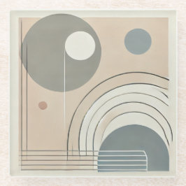 ミニマル抽象芸術コースター ガラスコースター