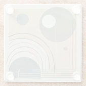 ミニマル抽象芸術コースター ガラスコースター (裏面)