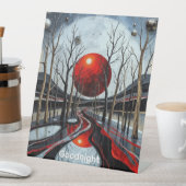 ミニマル抽象芸術サンセットランドスケープアート 台座サイン (インサイチュ)