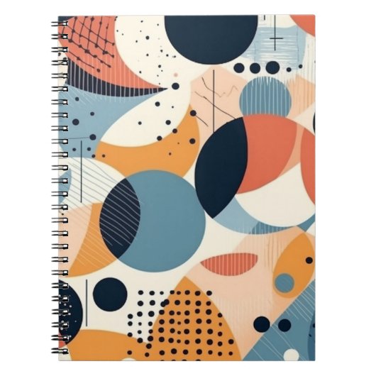 ミニマル抽象芸術シームレスパターン – 幾何学的(10) ノートブック (正面)