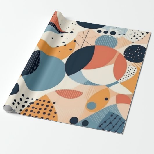 ミニマル抽象芸術シームレスパターン – 幾何学的(10) ラッピングペーパー (アンロールド)
