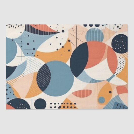 ミニマル抽象芸術シームレスパターン – 幾何学的(10) 薄葉紙 (正面)