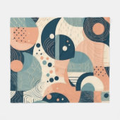 ミニマル抽象芸術シームレスパターン – 幾何学的(11) フリースブランケット (正面(横))
