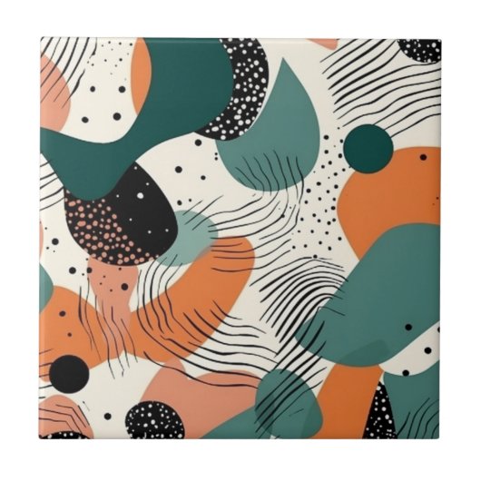 ミニマル抽象芸術シームレスパターン – 幾何学的(12) タイル (正面)