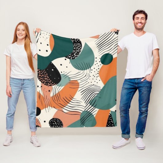 ミニマル抽象芸術シームレスパターン – 幾何学的(12) フリースブランケット (インサイチュ)