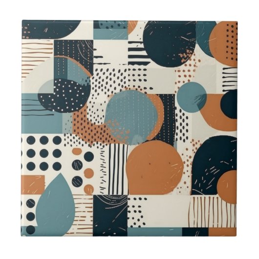 ミニマル抽象芸術シームレスパターン – 幾何学的(14) タイル (正面)