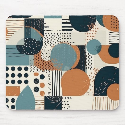 ミニマル抽象芸術シームレスパターン – 幾何学的(14) マウスパッド (正面)