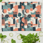 ミニマル抽象芸術シームレスパターン – 幾何学的(1) キッチンタオル (折り畳み)