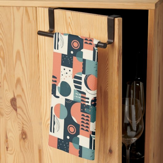 ミニマル抽象芸術シームレスパターン – 幾何学的(1) キッチンタオル (三つ折り)