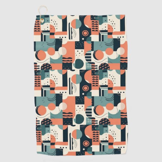 ミニマル抽象芸術シームレスパターン – 幾何学的(1) ゴルフタオル (正面)