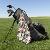 ミニマル抽象芸術シームレスパターン – 幾何学的(1) ゴルフタオル (グリーン)