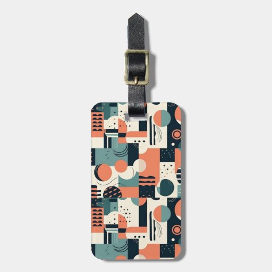 ミニマル抽象芸術シームレスパターン – 幾何学的(1) ラゲッジタグ (正面縦)