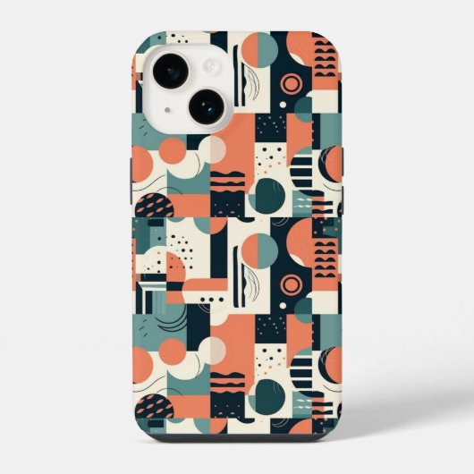 ミニマル抽象芸術シームレスパターン – 幾何学的(1) iPhoneケース (裏面)