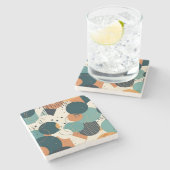 ミニマル抽象芸術シームレスパターン – 幾何学的(3) ストーンコースター (横)