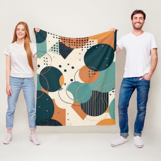 ミニマル抽象芸術シームレスパターン – 幾何学的(3) フリースブランケット (インサイチュ)