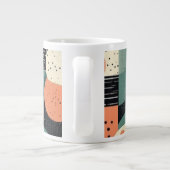 ミニマル抽象芸術シームレスパターン – 幾何学的(4) ジャンボコーヒーマグカップ (裏面)