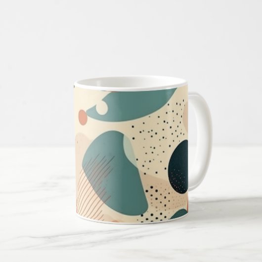 ミニマル抽象芸術シームレスパターン – 幾何学的(5) コーヒーマグカップ (正面右)