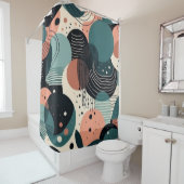 ミニマル抽象芸術シームレスパターン – 幾何学的(8) シャワーカーテン (インサイチュ)