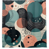 ミニマル抽象芸術シームレスパターン – 幾何学的(8) シャワーカーテン (正面)