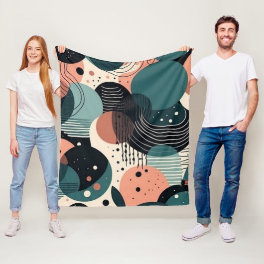 ミニマル抽象芸術シームレスパターン – 幾何学的(8) フリースブランケット (インサイチュ)