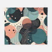 ミニマル抽象芸術シームレスパターン – 幾何学的(8) フリースブランケット (正面(横))