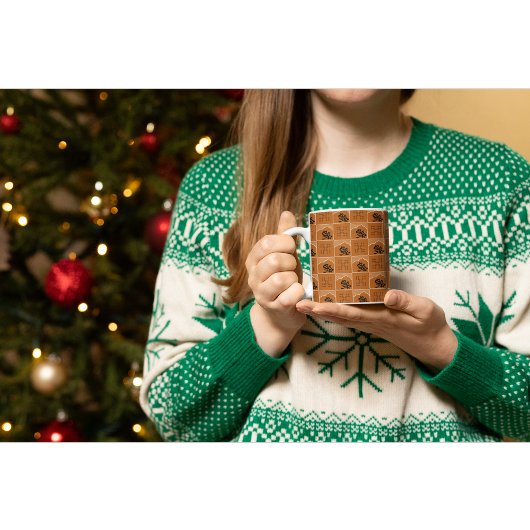 ミニマル抽象芸術テラコッタマウンテン&ボタニカ コーヒーマグカップ