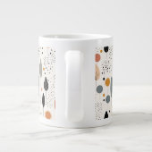 ミニマル抽象芸術ニュートラルパターン装飾用クッション ジャンボコーヒーマグカップ (裏面)