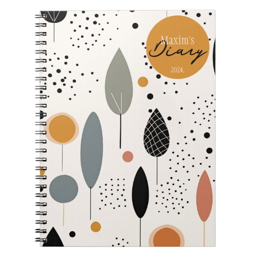 ミニマル抽象芸術ニュートラルパターン装飾用クッション ノートブック (正面)