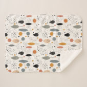 ミニマル抽象芸術ニュートラルパターン シェルパブランケット (正面(横))