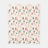 ミニマル抽象芸術ニュートラルパターン フリースブランケット (正面)