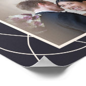 ミニマル抽象芸術ネイビーブルーパーソナライズされた写真 ポスター (角)