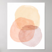 ミニマル抽象芸術パステルウォーターカラーシェイプ ポスター (正面)